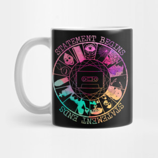 STATEMENT BEGINS OR STATEMENT  ENDS COLORABSTRACK Mug