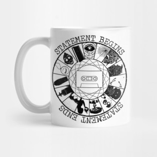 STATEMENT BEGINS OR STATEMENT  ENDS BLACK Mug
