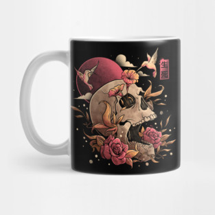 Life and Death Skull Flowers Gift Mug