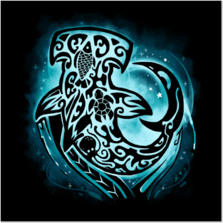 Maori Shark Posters and Art