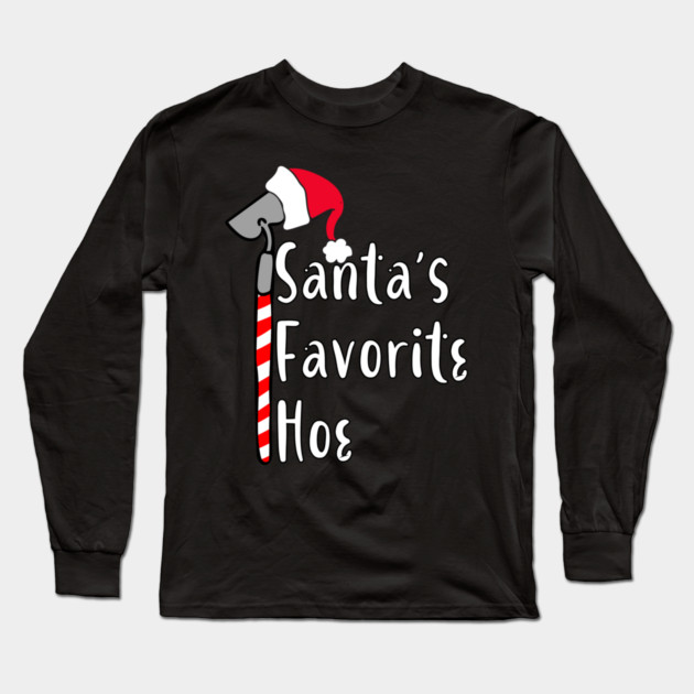Santa's Favorite Hoe Long Sleeve T-Shirt by belownormal