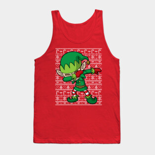 Dabbing Elf Ugly Christmas Sweater Tank Top