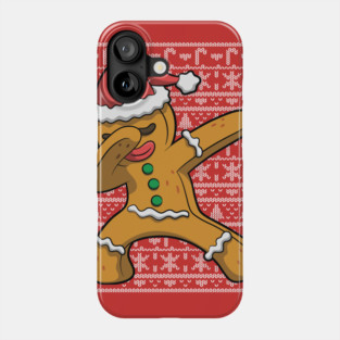 Dabbing Gingerbread Man Ugly Christmas Sweater Phone Case