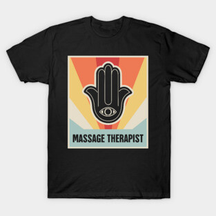 Retro Vintage Hamsa – Massage Therapist T-Shirt