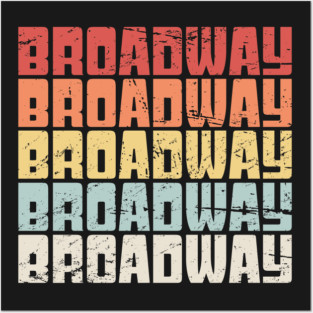 Retro BROADWAY Text Posters and Art