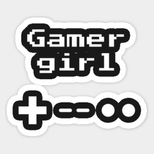 Gamer Girl 8-bit Retro Gaming Sticker