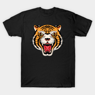 Bengal Tiger Head Traditional Tattoo T-Shirt