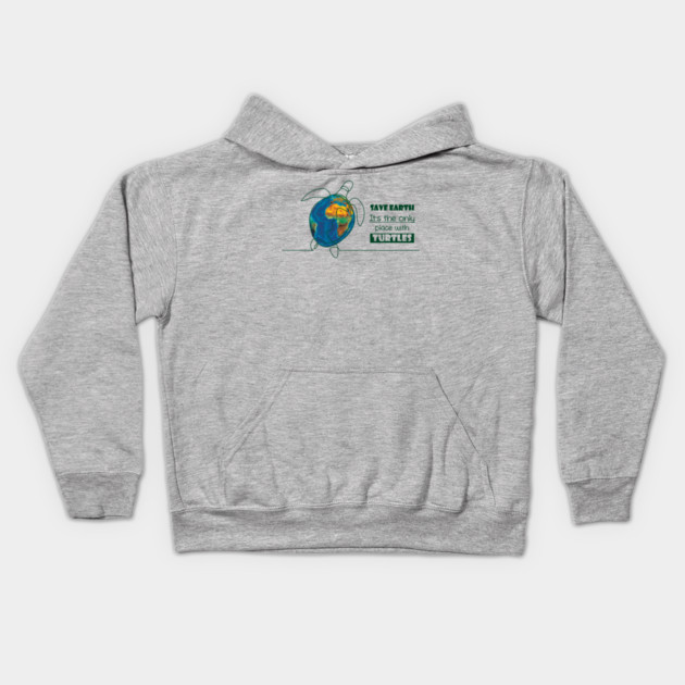 Save Earth, for the sake of TURTLES! Kids Hoodie by C.Code