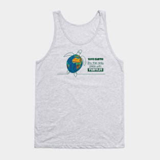 Save Earth, for the sake of TURTLES! Tank Top