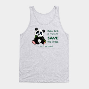 Cute Panda preferred to eat grass! Tank Top