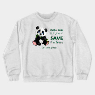 Cute Panda preferred to eat grass! Crewneck Sweatshirt