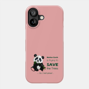 Cute Panda preferred to eat grass! Phone Case