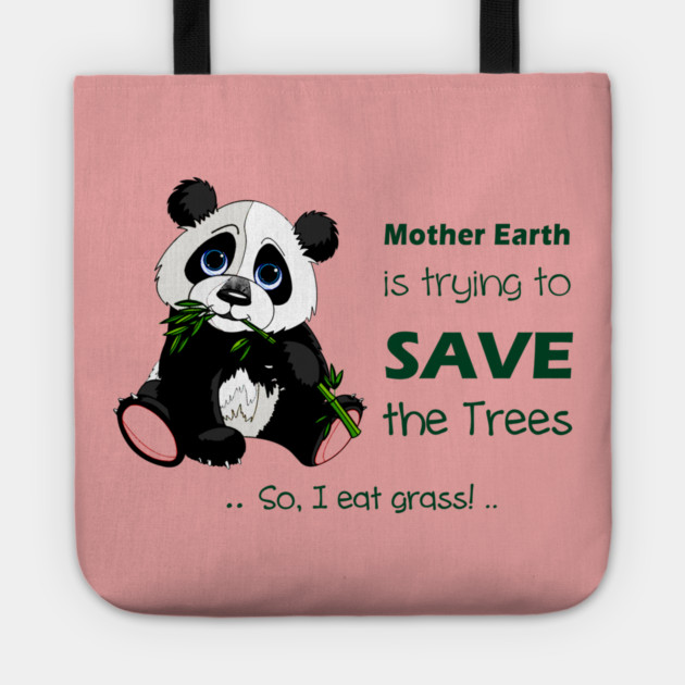 Cute Panda preferred to eat grass! Tote by C.Code