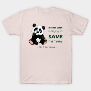 Cute Panda preferred to eat grass! T-Shirt