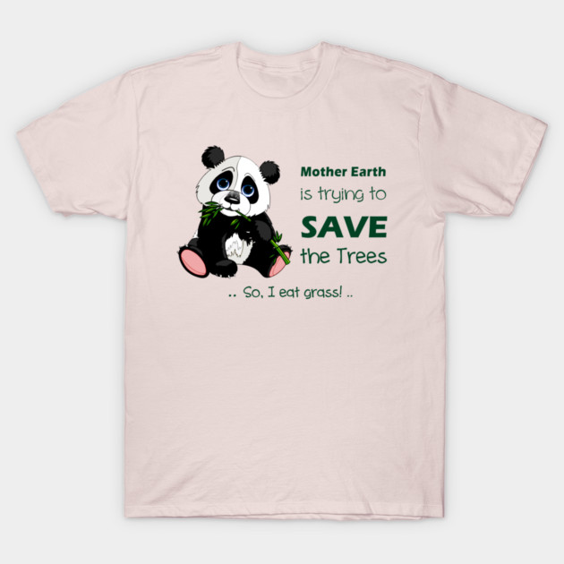 Cute Panda preferred to eat grass! T-Shirt by C.Code