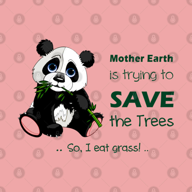 Cute Panda preferred to eat grass! by C.Code