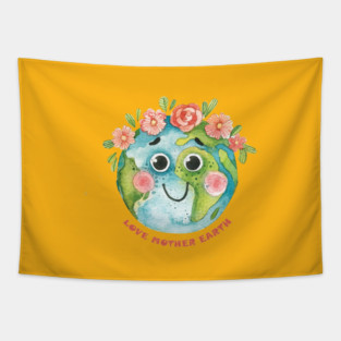 Love Mother Earth Design on EarthDay Tapestry