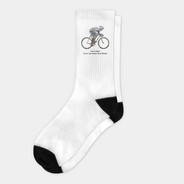 Save Earth, So we can always keep biking Socks by C.Code