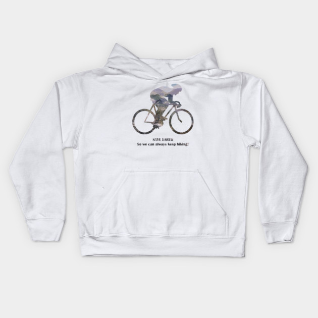 Save Earth, So we can always keep biking Kids Hoodie by C.Code