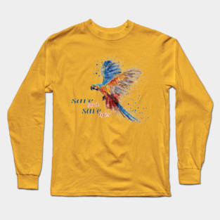 Save Earth, Save Life parrot design on shirts, hoodies, Mugs, covers, masks and more Long Sleeve T-Shirt