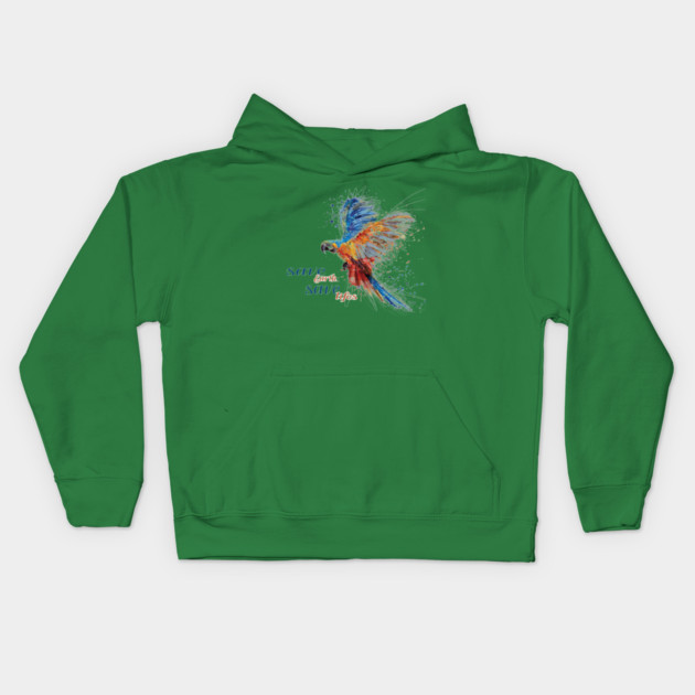 Save Earth, Save Life parrot design on shirts, hoodies, Mugs, covers, masks and more Kids Hoodie by C.Code