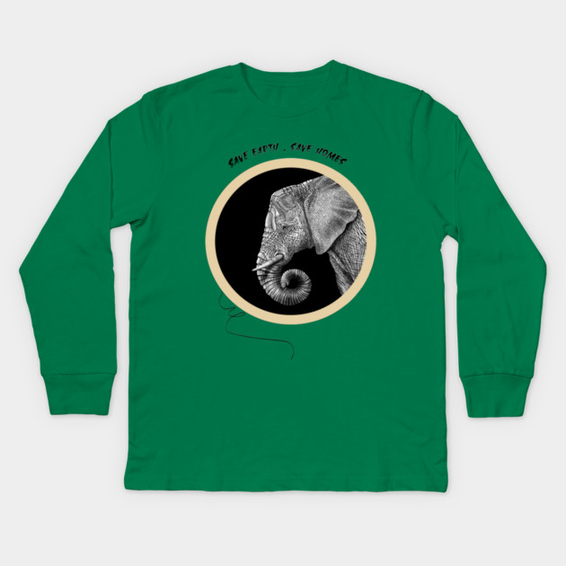 Save Earth, Save Homes Kids Long Sleeve T-Shirt by C.Code