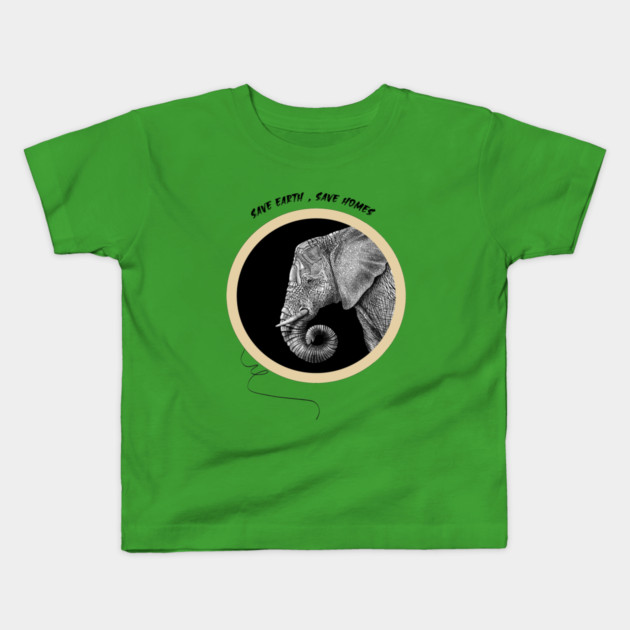 Save Earth, Save Homes Kids T-Shirt by C.Code