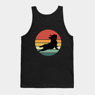 French bulldog yoga, sunset yoga frenchie silhouette Tank Top