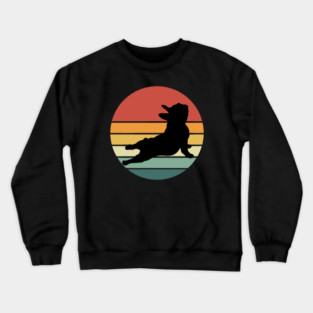 French bulldog yoga, sunset yoga frenchie silhouette Crewneck Sweatshirt