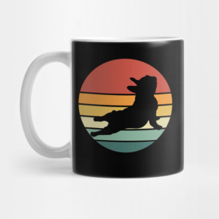 French bulldog yoga, sunset yoga frenchie silhouette Mug