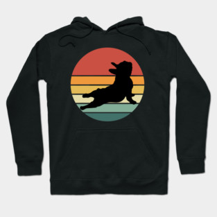 French bulldog yoga, sunset yoga frenchie silhouette Hoodie
