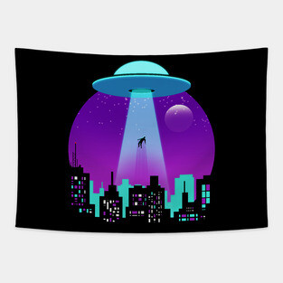 UFO Abduction - Alien Abduction Beam Tapestry