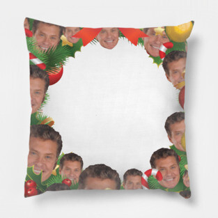 David Hasselhoff Multiface Christmas Wreath Pillow