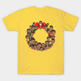 David Hasselhoff Multiface Christmas Wreath T-Shirt