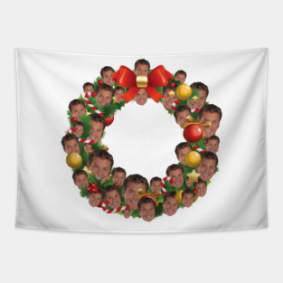 David Hasselhoff Multiface Christmas Wreath Tapestry