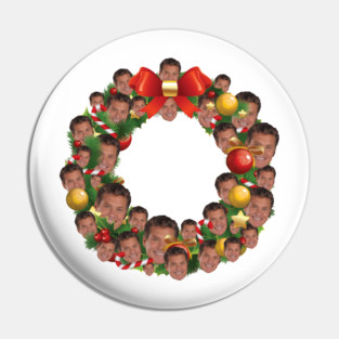 David Hasselhoff Multiface Christmas Wreath Pin