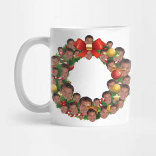 David Hasselhoff Multiface Christmas Wreath Mug
