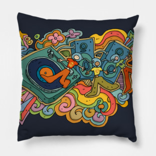 Peace, Love and Vinyl Pillow