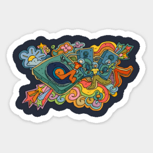 Peace, Love and Vinyl Sticker