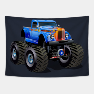 Cartoon Monster Truck Tapestry