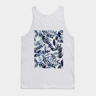 Watercolor branches - indigo Tank Top