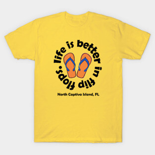 life is better in flip flops. orange logo T-Shirt