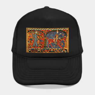 NORWEGIAN BALDISHOL TAPESTRY Medieval Knight Horseback Hat