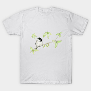 A pencil drawing of a Carolina chickadee T-Shirt