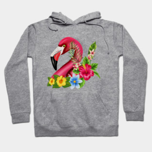Flamingo Floral Tropical Design Hoodie