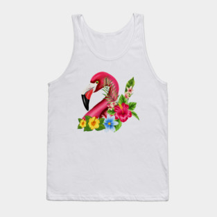 Flamingo Floral Tropical Design Tank Top