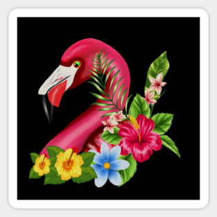 Flamingo Floral Tropical Design Sticker