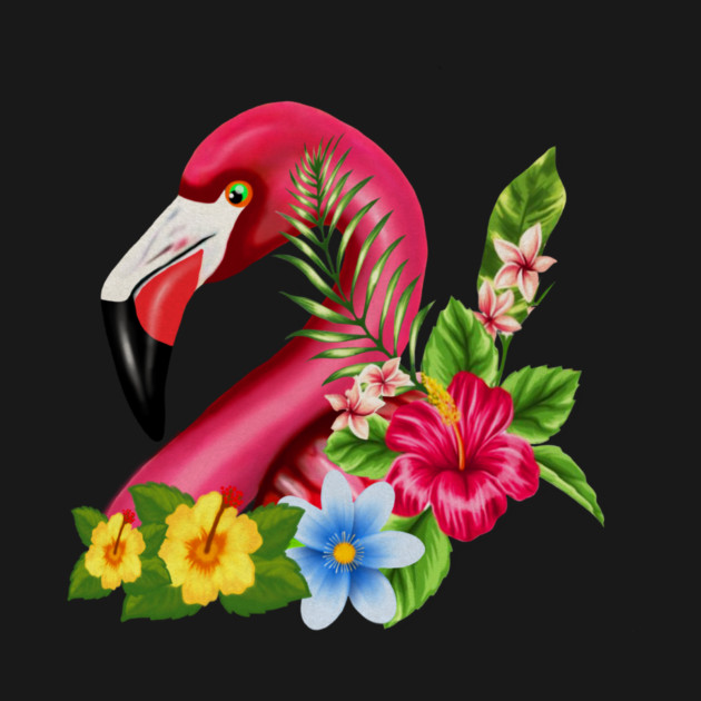 Flamingo Floral Tropical Design by logiamerch