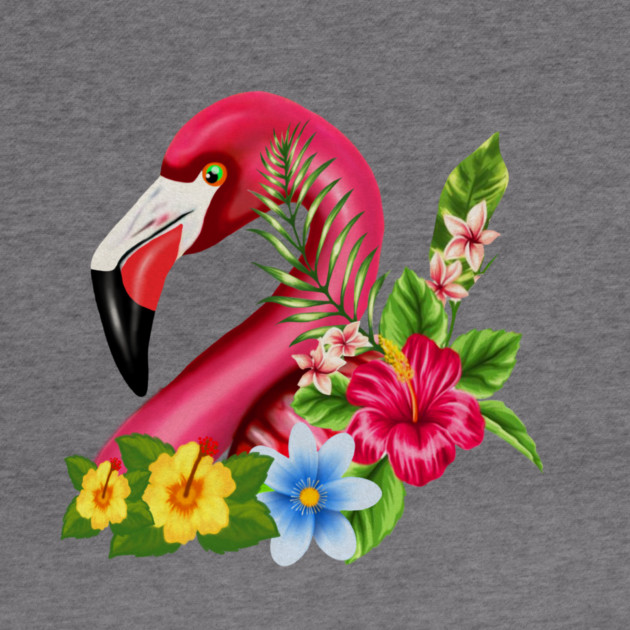 Flamingo Floral Tropical Design by logiamerch