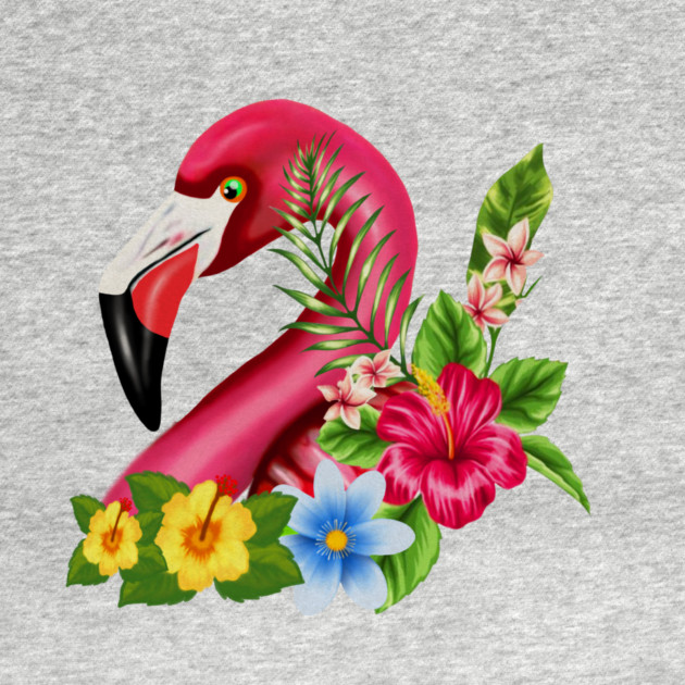Flamingo Floral Tropical Design by logiamerch